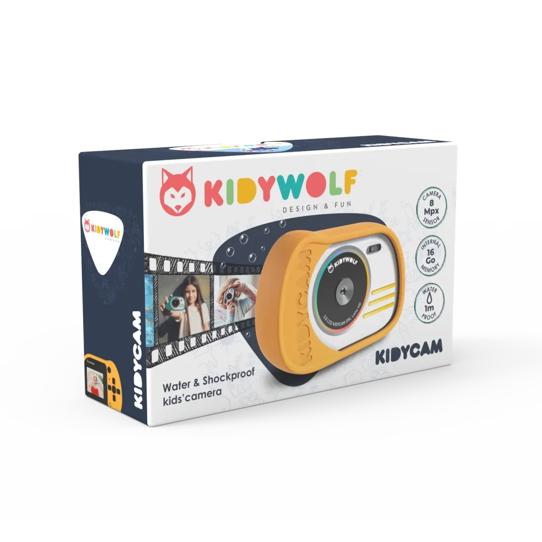 Kidywolf Børnekamera vandtæt, Gul