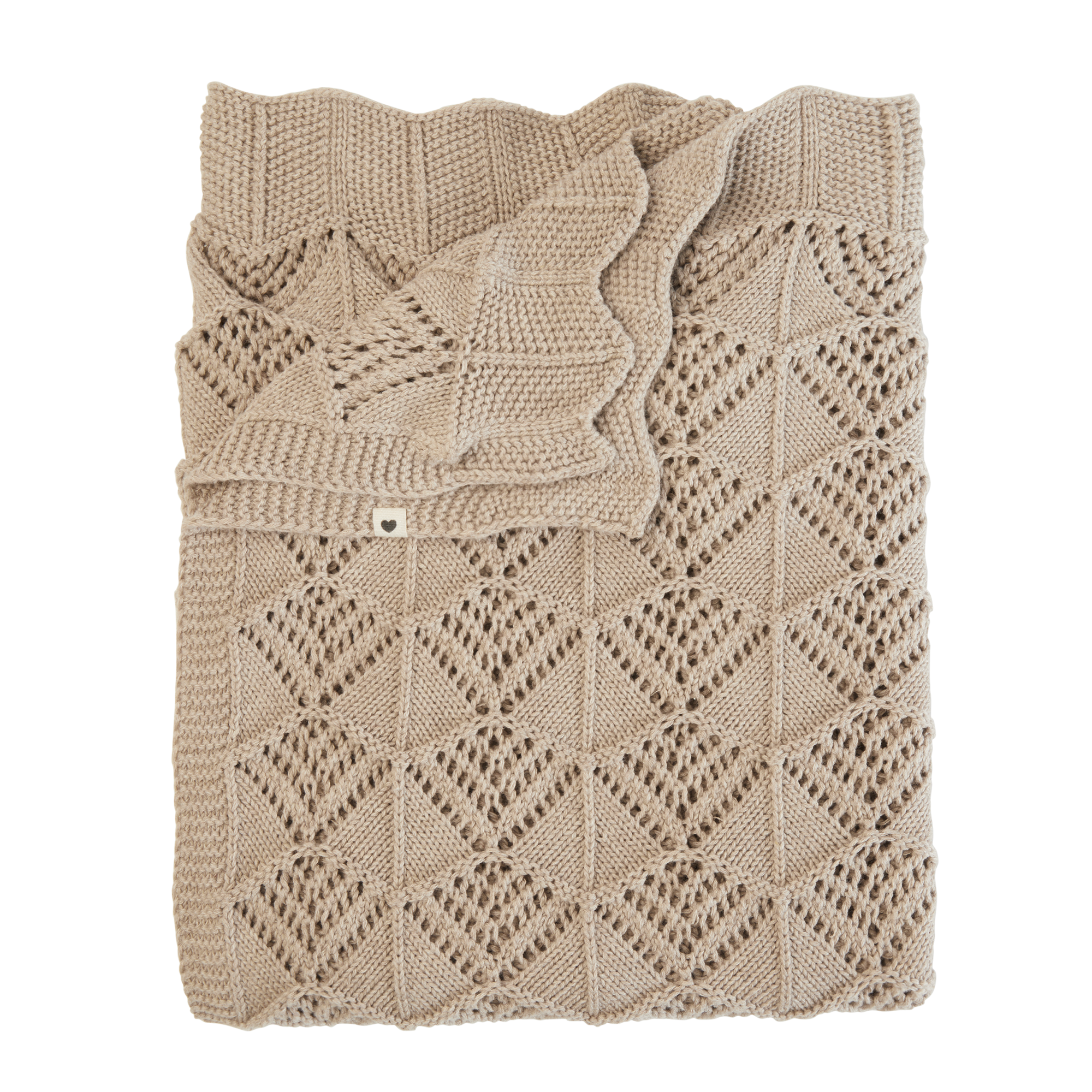 BIBS Strikket babytæppe 70 x 100 cm, Wavy Vanilla